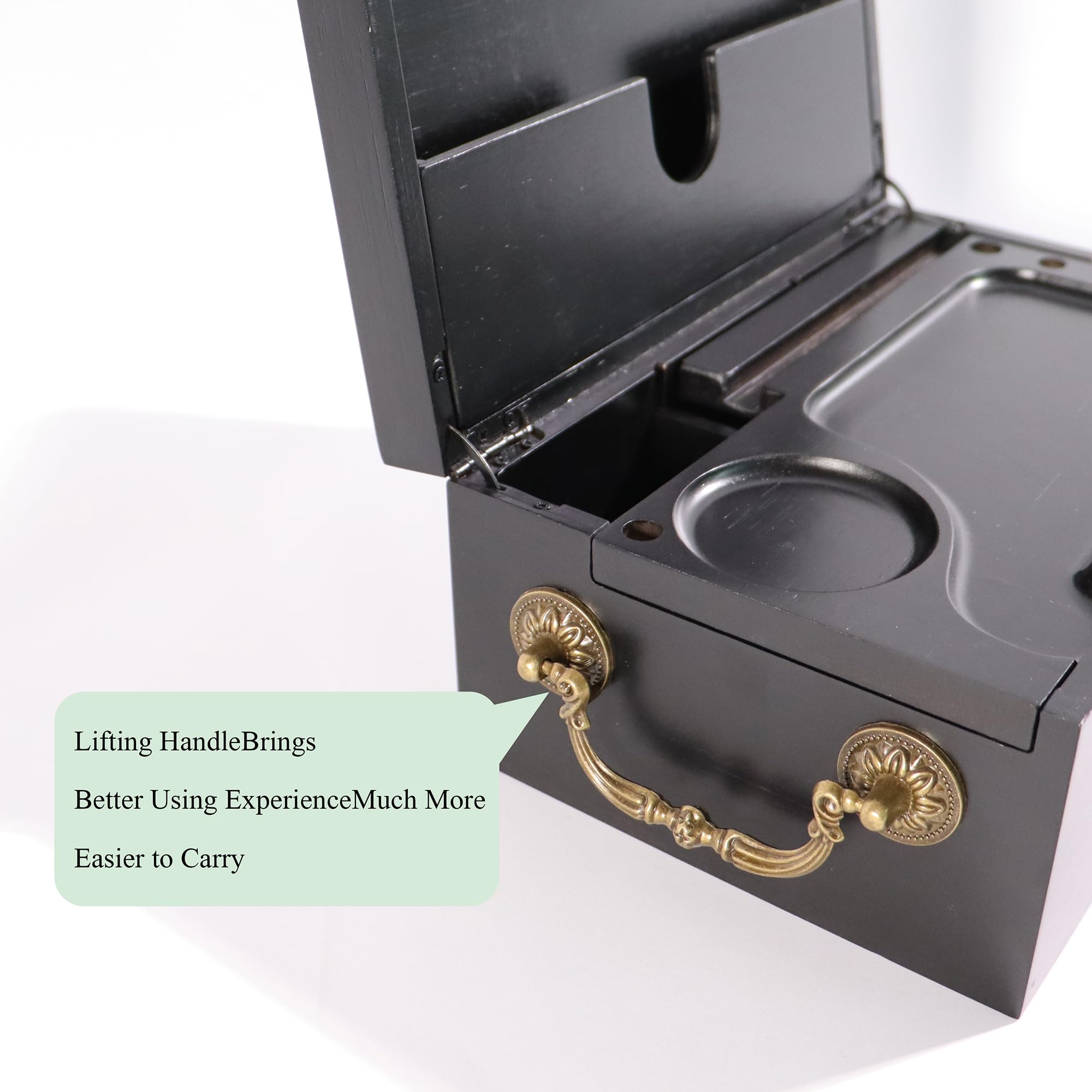 Large Bamboo Stash Box with Combination Lock, Locking Stashbox